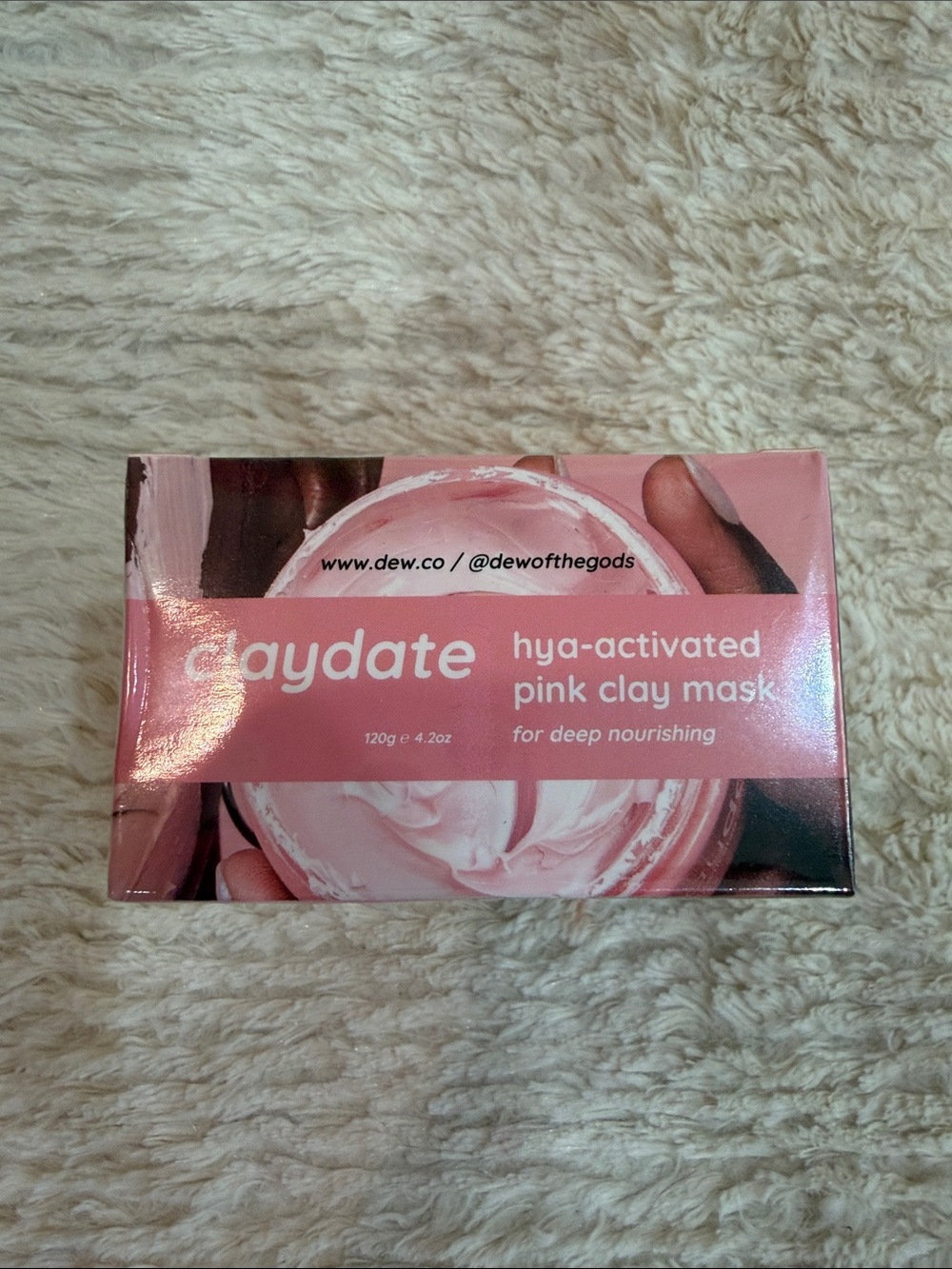 Claydate Hya-Activated Pink Clay Mask - Pink Packaging
